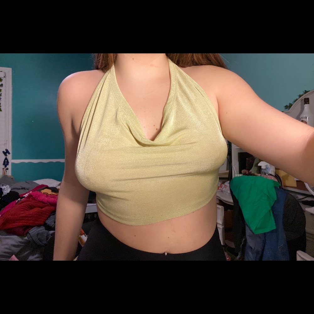 yellow/green halter top